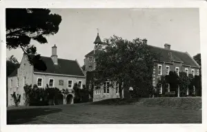 Prints of Landguard Manor, Shanklin, Isle of Man, England. Date: 1938 Isle Of Man Prints: Landguard Manor, Shanklin, Isle of Wight Print 1938