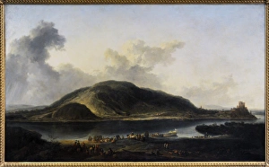 Landscape with castle Devin at the outfall of the Morava int Landscape with castle Devin at the outfall of the Morava int