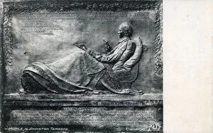 A large memorail bronze relief of Robert Louis Stevenson (1850-1894
