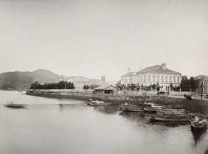 Late 19th century photograph: Foreign settlement, Dejima, Nagasaki, Japan Late 19th century photograph: Foreign settlement, Dejima, Nagasaki, Japan