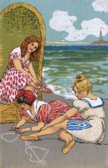 Late 19th century Prussian Bathers - Baltic Coastal Resort Late 19th century Prussian Bathers - Baltic Coastal Resort