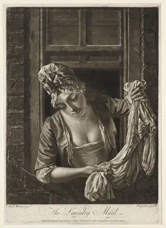 <b class=qtipBold><figcaption>The Laundry Maid</figcaption></b><br>Mezzotint on laid paper by Philip Dawe, after Henry Morland's 'The Laundry Maid', published by R. Sayer & J. Bennett in London in 1774. Date: 1774<br><em>© The Geffrye Museum of the Home / Mary Evans Picture Library</em> The Laundry Maid