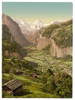 Lauterbrunnen Valley and Briethorn Print, Bernese Oberland Switzerland