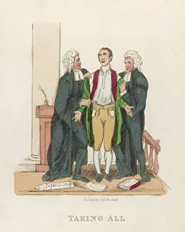 Lawyers and Client Print, 18th Century Etching