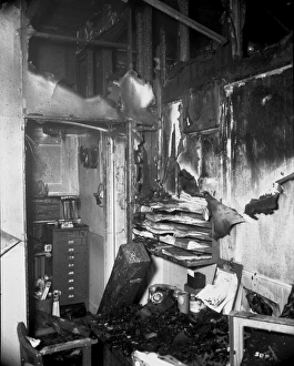 LCC-LFB Aftermath of an office fire, Holborn LCC-LFB Aftermath of an office fire, Holborn