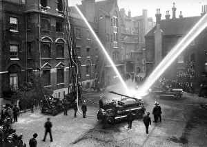 Afternoon Collection: LCC-LFB Fire display at Brigade HQ Southwark