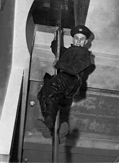 LCC-LFB Fireman using the sliding pole LCC-LFB Fireman using the sliding pole