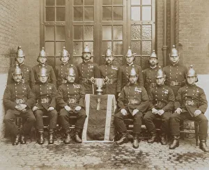 LCC-LFB firemen, winners of a trophy, Olympia 1912 LCC-LFB firemen, winners of a trophy, Olympia 1912