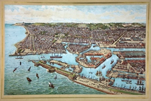 <b class=qtipBold><figcaption>Le Havre</figcaption></b><br>The town and port of Le Havre, France 1887 Date: 1887<br><em>© Mary Evans / National Archives</em> Le Havre