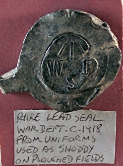 Lead seal stamped WDS with broad arrow Lead seal stamped WDS with broad arrow