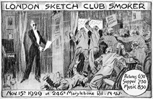 Panic Gallery: Leaflet, London Sketch Club Smoker, November 1929
