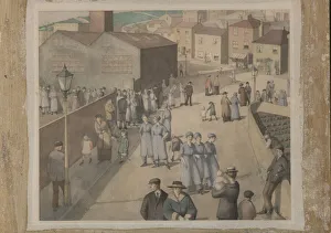 Leaving the Munitions Works, by Winifred Knights, WW1 Leaving the Munitions Works, by Winifred Knights, WW1