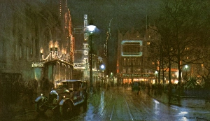 Leicester Square, London, by night 1926 Leicester Square, London, by night 1926