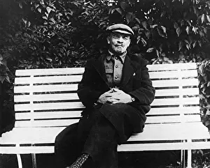 Russian Leader Prints: Lenin Sits on a Bench Print, 1922