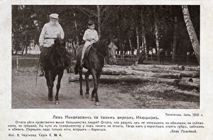 Leo Tolstoy and his Grandson out riding Leo Tolstoy and his Grandson out riding