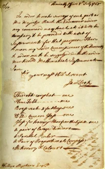 <b class=qtipBold><figcaption>Letter from Captain Cook</figcaption></b><br>Letter from Captain James Cook Date:<br><em>© Mary Evans / National Archives</em> Letter from Captain Cook