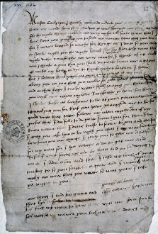 <b class=qtipBold><figcaption>Letter from Katherine Howard</figcaption></b><br>Katherine Howard to Thomas Culpeper, early August 1541 Date: 1541<br><em>© Mary Evans / National Archives</em> Letter from Katherine Howard