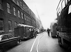 Images Dated 31st May 1964: LFB and London Salvage Corps at a serious fire