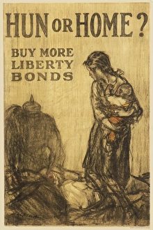 <b class=qtipBold><figcaption>Liberty Bonds War Poster</figcaption></b><br>A World War One poster urging people to buy Liberty Bonds to prevent the Germans attacking civilians.<br><em>© Mary Evans Picture Library 2015 - https://copyrighthub.org/s0/hub1/creation/maryevans/MaryEvansPictureID/10236815</em> Liberty Bonds War Poster