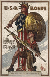 <b class=qtipBold><figcaption>Liberty Loans Wwi USA</figcaption></b><br>Patriotic American poster encourageing people to buy USA bonds or Liberty loans to help pay for the war.<br><em>© Mary Evans Picture Library 2015 - https://copyrighthub.org/s0/hub1/creation/maryevans/MaryEvansPictureID/10237030</em> Liberty Loans Wwi USA