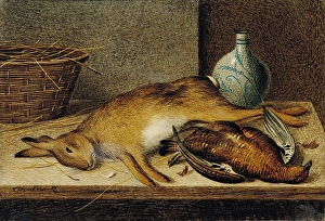 <b class=qtipBold><figcaption>Still Life with Dead Hare and Grouse</figcaption></b><br>Still Life with Dead Hare and Grouse. Cruickshank, William fl.1866 - 1879. Date:<br><em>© National Museums NI / MARY EVANS</em> Still Life with Dead Hare and Grouse