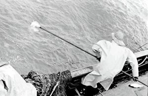 Trawler Collection: Life on a North Sea trawler -- fisherman at work on deck. Date: 1960s
