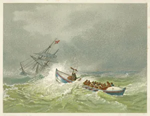 <b class=qtipBold><figcaption>Lifeboat to Sail Ship</figcaption></b><br>Lifeboat going to the aid of a sailing ship in trouble.<br><em>© Mary Evans Picture Library</em> Lifeboat to Sail Ship