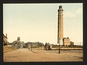 Lighthouse and St. Peters church, Calais, France Lighthouse and St. Peters church, Calais, France