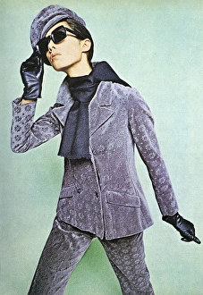 Lilac velvet trouser suit by Bagatel, 1966 Lilac velvet trouser suit by Bagatel, 1966