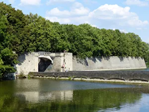 The Lille Gate in the Ypres ramparts seen across the moat The Lille Gate in the Ypres ramparts seen across the moat