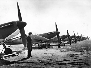 A line-up of Supermarine Spitfire Is