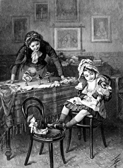 Little Girl playing at shopping, 1892