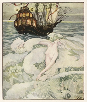 <b class=qtipBold><figcaption>Little Mermaid/Andersen</figcaption></b><br>The little mermaid watches a ship (Hans Christian Andersen) Date:<br><em>© Mary Evans Picture Library</em> Little Mermaid/Andersen