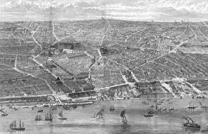 Places Gallery: Liverpool birds eye view, 1886