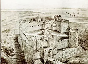 Prints of Liverpool Castle in 1237 - City of Liverpool Official Handbook 1930 Castle Prints: Liverpool Castle Print 1237