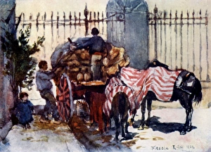 Loads Gallery: Loading a cart with wine flasks, Florence, Italy - morning