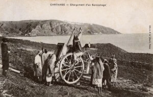 Related Images Collection: Loading a sarcophagus, Carthage, Tunisia, North Africa