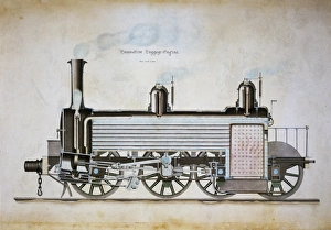 <b class=qtipBold><figcaption>Locomotive luggage engine</figcaption></b><br>Locomotive luggage engine., drawing Date:<br><em>© The Institution of Mechanical Engineers/Mary Evans</em> Locomotive luggage engine