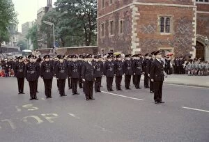 Images Dated 31st May 1977: London Fire Brigade firefighters on parade