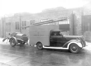The London Blitz Prints: Auxiliary Towing Vehicle and Trailer Print, London Blitz WW2