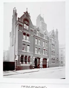 Prints of Opened in 1881, Shadwell fire station was located at 9 Glamis Road, Wapping Fire Brigade Prints: MFB Shadwell Fire Station Print, 1881
