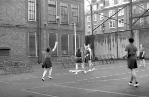 Firefighter Prints: London Firewomen Play Netball, Westminster Print