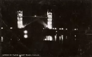 London Collection: London by Floodlight - Tower Bridge over the River Thames
