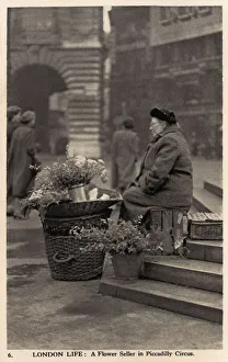 London Life - A Flower Seller in Piccadilly Circus London Life - A Flower Seller in Piccadilly Circus