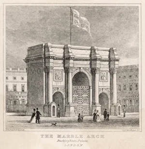 <b class=qtipBold><figcaption>London/Marble Arch</figcaption></b><br>Marble Arch complete with sentries, outside Buckingham Palace.<br><em>© Mary Evans Picture Library</em> London/Marble Arch