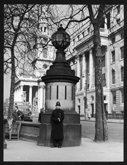 <b class=qtipBold><figcaption>London Police Box</figcaption></b><br>Police boxes used to adorn the East and West corners of Trafalgar Square and were the smallest police stations in London. The lamps at the top came from HMS "Victory".<br><em>© Mary Evans Picture Library</em> London Police Box