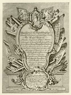 1750s Gallery: London Trade Card - Matthias Darly, Paper Hangings