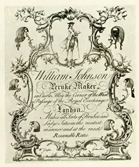 Shops Gallery: London Trade Card - William Johnson, Wig Maker