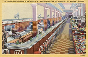 Longest lunch counter, F W Woolworth, Los Angeles, USA