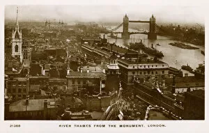 Wren Collection: Looking East down the Thames from The Monument